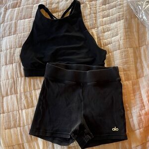 Lululemon Sports Bra + Alo Yoga Shorts Set